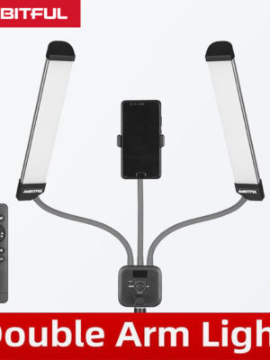 AMBITFUL AL-20 3000K-6000K 40W Double Arms Fill LED Light Long Strips LED Light with LCD Screen for Photo Studio Live Broadcast